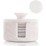 Marble 3.5" Round Coaster Set with Lid