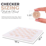 38cm Checkers Set - White and Travertine