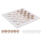 38cm Checkers Set - White and Travertine