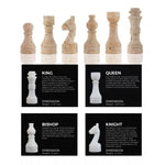 38cm Chess Set - Travertine & White