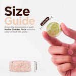 Checkers Figures - Green And Travertine