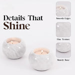 Marble 3" Set of 2 White Tea Lights Candle  For Office & Home Décor - Votive Candles