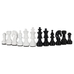 15 Inch Black and White Metallic Chess Set with Extra Queen -  Board game