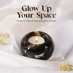 Marble 3" Set of 2 Black Tea Lights Candle  For Office & Home Décor - Votive Candles