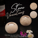 Travertine 3" Set of 2 Tea Lights Candle  For Office & Home Décor - Votive Candles