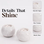 Marble 3" Set of 2 White Tea Lights Candle  For Office & Home Décor - Votive Candles