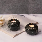 Marble 3" Set of 2 Black Tea Lights Candle  For Office & Home Décor - Votive Candles