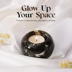 Marble 3" Set of 2 Black Tea Lights Candle  For Office & Home Décor - Votive Candles