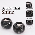 Marble 3" Set of 2 Black Tea Lights Candle  For Office & Home Décor - Votive Candles