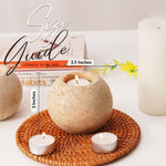 Travertine 3" Set of 2 Tea Lights Candle  For Office & Home Décor - Votive Candles