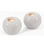 Marble 3" Set of 2 White Tea Lights Candle  For Office & Home Décor - Votive Candles