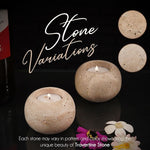 Travertine 3" Set of 2 Tea Lights Candle  For Office & Home Décor - Votive Candles