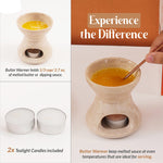 4" Marble Butter Warmer For Melting Chocolate & Seafood For Parties