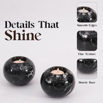 Marble 3" Set of 2 Black Tea Lights Candle  For Office & Home Décor - Votive Candles