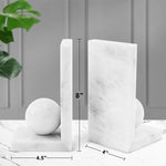 8" Marble Bookends For Home & Office desk - Heavy Duty Bookholder