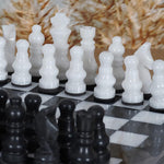 Black and White High Quality Marble Chess Set-12 Inches