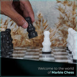 Black and White High Quality Marble Chess Set-12 Inches