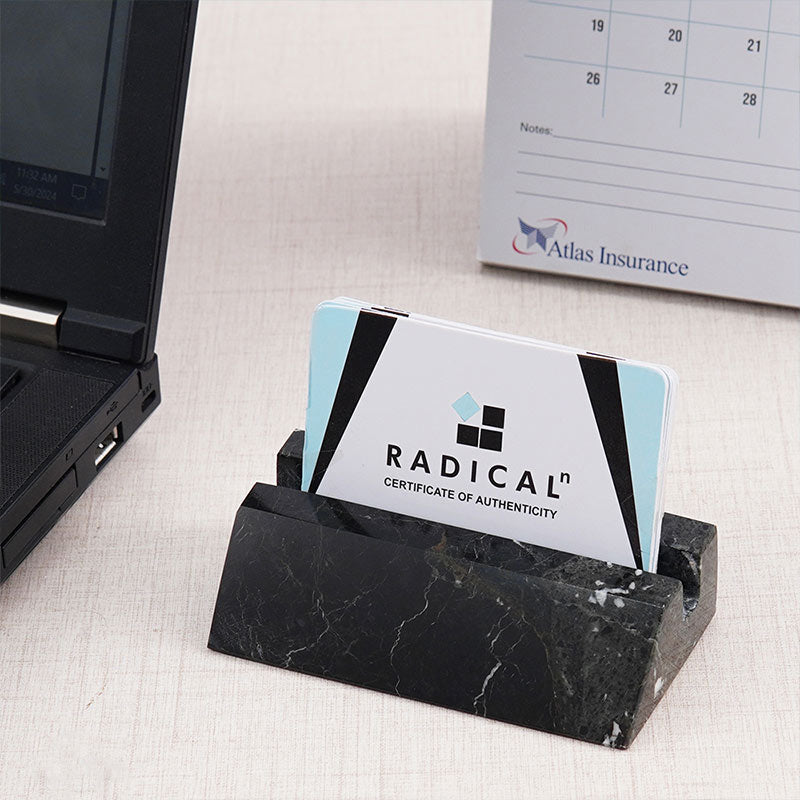 Business Card Holder-Premium Marble -Office Desk Organizers