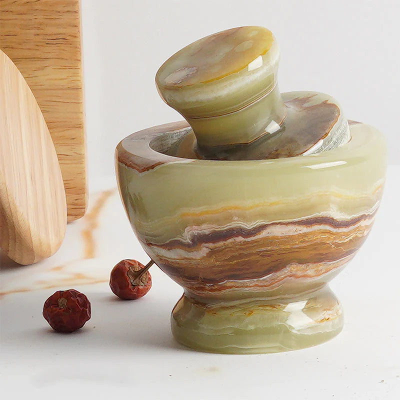 Radicaln Natural Marble Fancy Mortar & Pestle Set