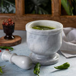 Marble 5 Mortar and Pestle for Kitchen Countertops - Spices Salt and Pepper Grinders