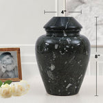 Marble 8" Urns for Memorial and Cremation - Funeral Ashes