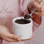 Salt Cellar with Lid, Spoon and Tray - Marble Serving Tray