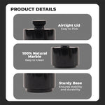 Marble Salt Cellar with Lid - 3" Inches Marinara Handmade Salt, Sugar, and Spice Holder, Ideal for Kitchen Storage