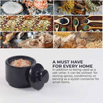 Marble Salt Cellar with Lid - 3" Inches Marinara Handmade Salt, Sugar, and Spice Holder, Ideal for Kitchen Storage