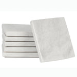 Natural Marble Set of 6 Kitchen Square Coaster Plates