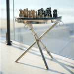 20 Round Marble Chess Table – Silver Stand Edition