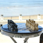 20 Round Marble Chess Table – Silver Stand Edition