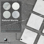 Natural Marble Set of 6 Kitchen Square Coaster Plates