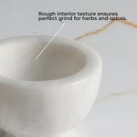 Radicaln Natural Marble Fancy Mortar & Pestle Set