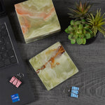 Natural Marble Set of 6 Kitchen Square Coaster Plates