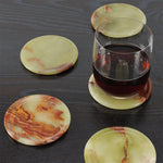 Handmade Marble Kitchen Coaster Set With Holder