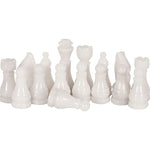 Handmade White and Green Premium Quality Chess Figures - Suitable for 16 - 20 Inches Chess Board