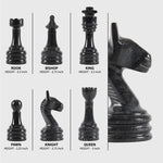 Handmade Black and White Premium Quality Chess Figures - Suitable for 16 - 20 Inches Chess Board