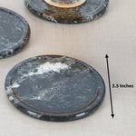 Handmade Marble Kitchen Coaster Set With Holder