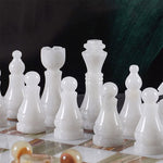 Handmade White and Green Premium Quality Chess Figures - Suitable for 16 - 20 Inches Chess Board