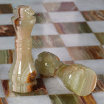 Handmade White and Green Premium Quality Chess Figures - Suitable for 16 - 20 Inches Chess Board