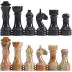 Marble Black & Multi Green Premium Quality Chess Game Figures - Suitable for 16 - 20 Inches