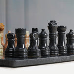 Marble Black & Multi Green Premium Quality Chess Game Figures - Suitable for 16 - 20 Inches