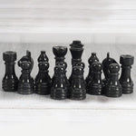 Marble Black & Multi Green Premium Quality Chess Game Figures - Suitable for 16 - 20 Inches