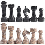 Marble Black and Marinara Premium Quality Chess Game Figures - Suitable for 16 - 20 Inches