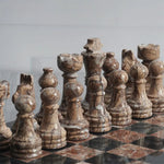 Marble Black and Marinara Premium Quality Chess Game Figures - Suitable for 16 - 20 Inches