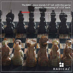 Black And Multi Green Handmade 15 Inches Premium Quality Marble Chess Set_chess set_chess game