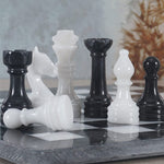 Black and White Handmade 12 Inches Premium Quality Marble Chess Set