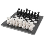 Black and White Handmade 15 Inches Premium Quality Marble Chess Set (With Storage Box)