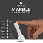 Black and White Handmade 15 Inches Premium Quality Marble Chess Set (With Storage Box)