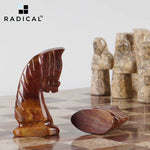 Coral and Red Antique Handmade 15 Inches Premium Quality Marble Chess Set